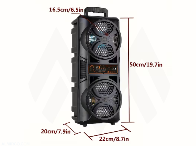 9000W Dual 6.5" Bluetooth Speaker Bass - with Mic